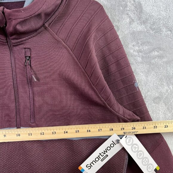 Smartwool Intraknit Active Full Zip Merino Jacket Men's M Maroon Quick Dry Hike - Picture 8 of 14